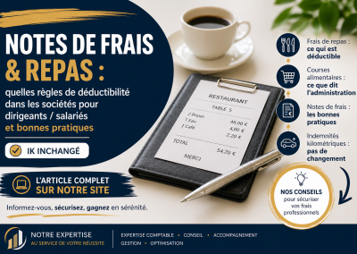 Notes de frais et repas : quelles règles de déductibilité en 2026 ?